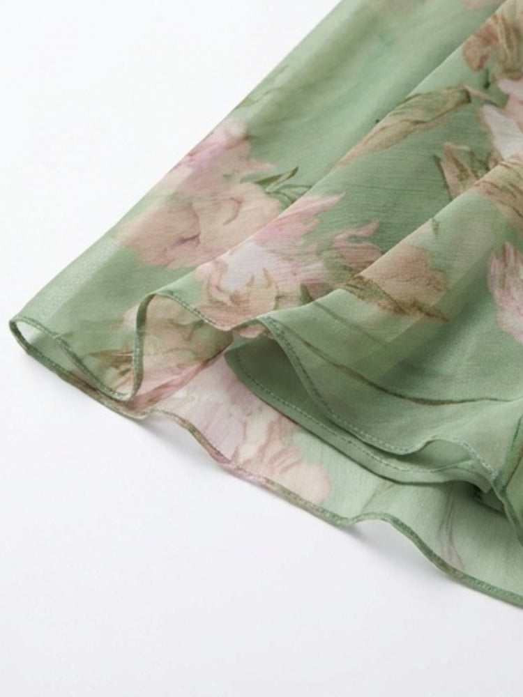 Aurora | Maxi Floral con Escote Halter y Caída Fluida