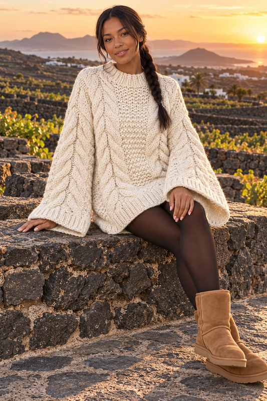 Yara jersey blanco con mangas anchas y abiertas