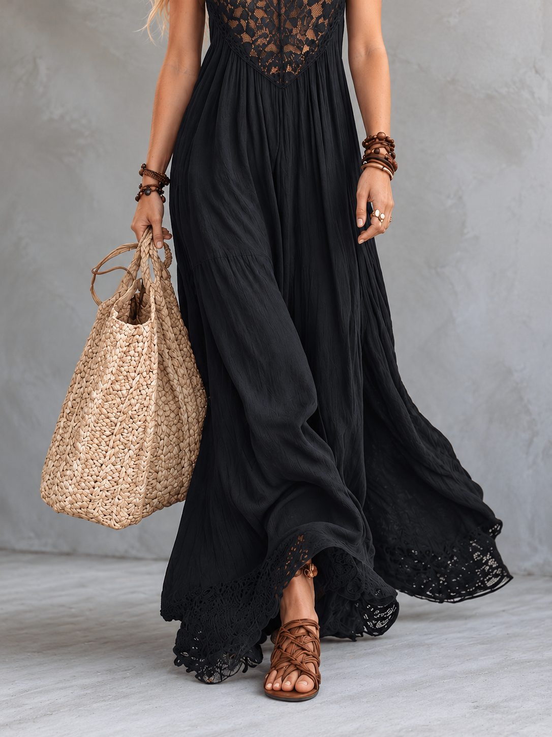Vestido Léonie con Vera — detalle del bajo — Almara Boutique