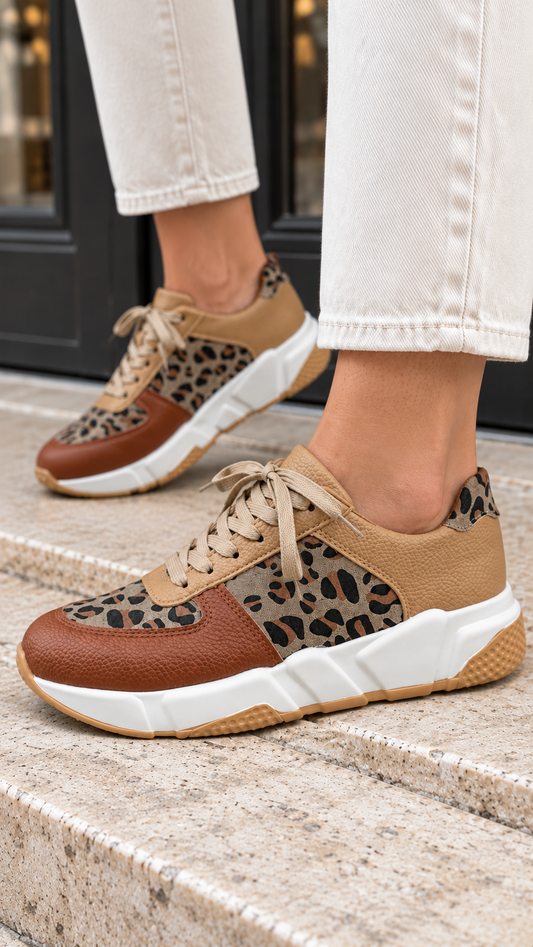 Zapatillas Jimena marrones, vista lateral