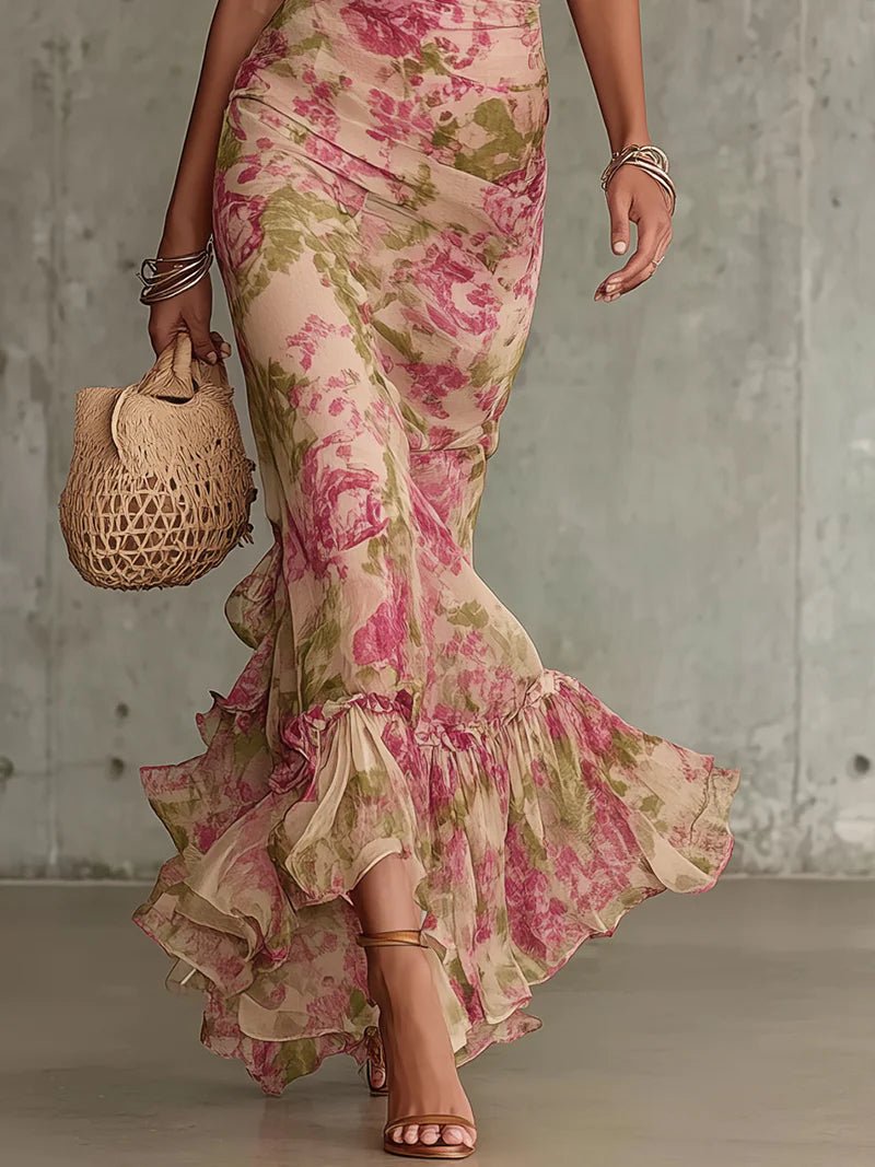Bianca | Maxi Floral con Mangas Abullonadas