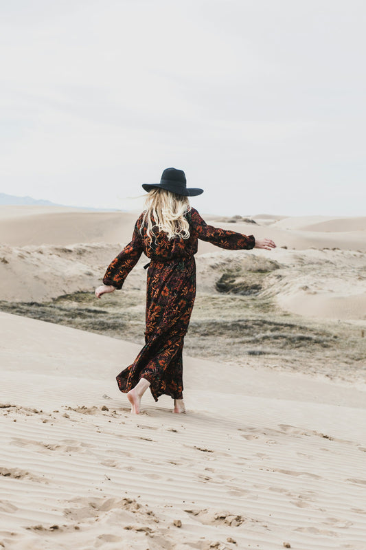 Vestido maxi floral de estilo boho