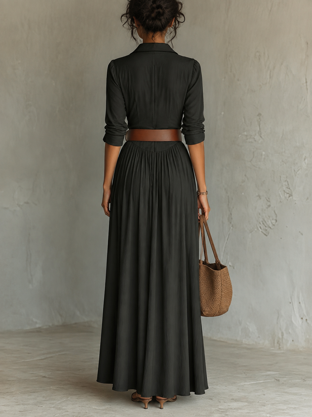 Vera | Camisero Largo Plisado con Abertura