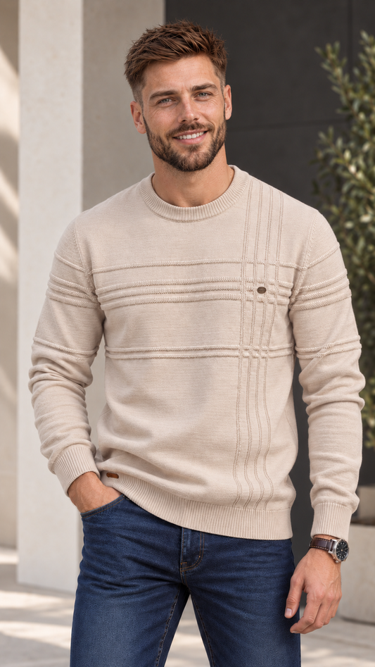 Jersey Adán en Beige con nuestro modelo