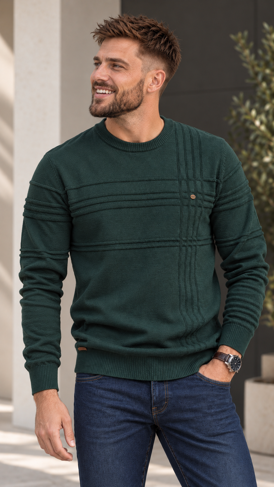 Jersey Adán en Verde con nuestro modelo
