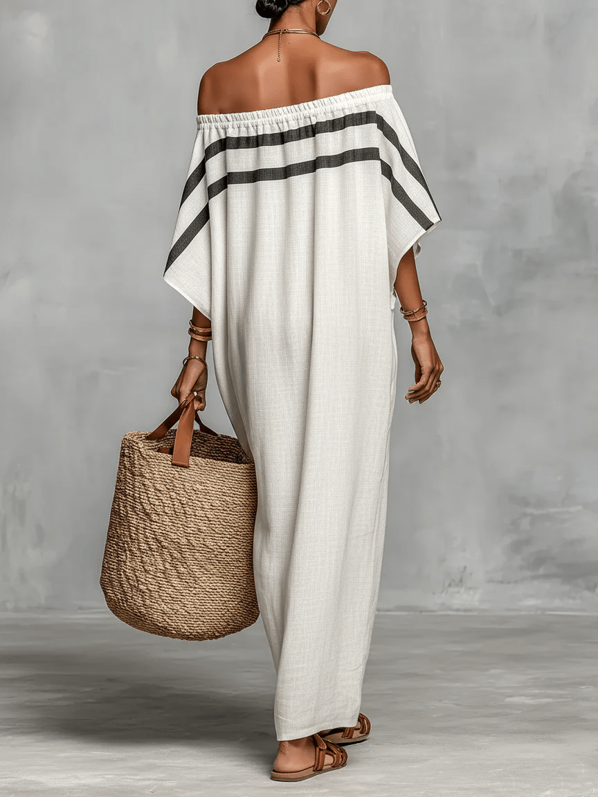 Adeline | Maxi Fluido con Hombros Descubiertos y Mangas Amplias  "Adeline" encaja muy bien: