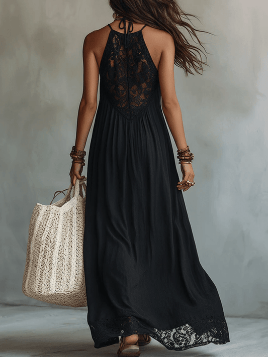 Léonie | Maxi Fluido con Detalles de Encaje