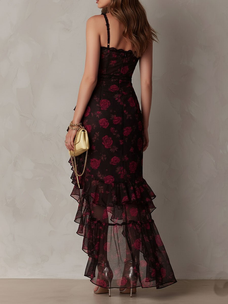 Clara | Floral Elegante con Detalle Fruncido y Volantes