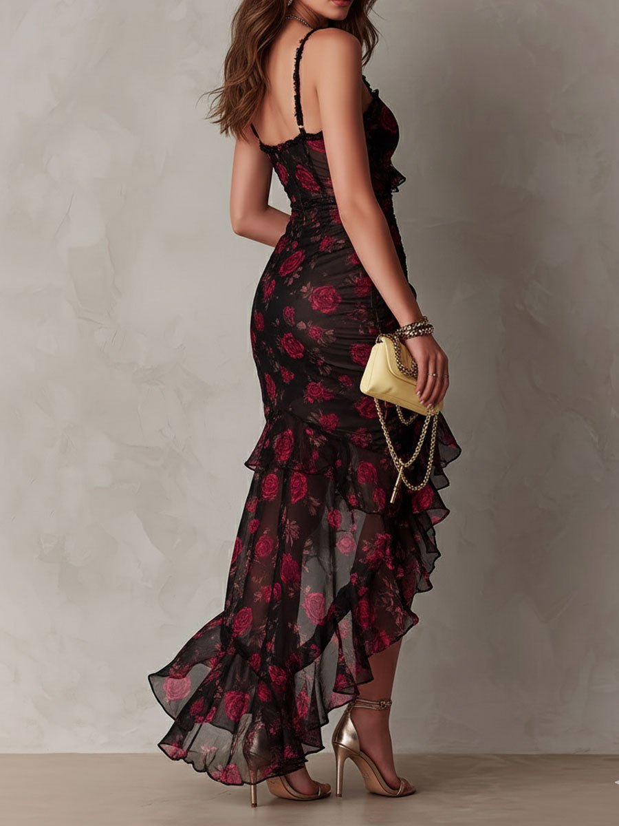 Clara | Floral Elegante con Detalle Fruncido y Volantes