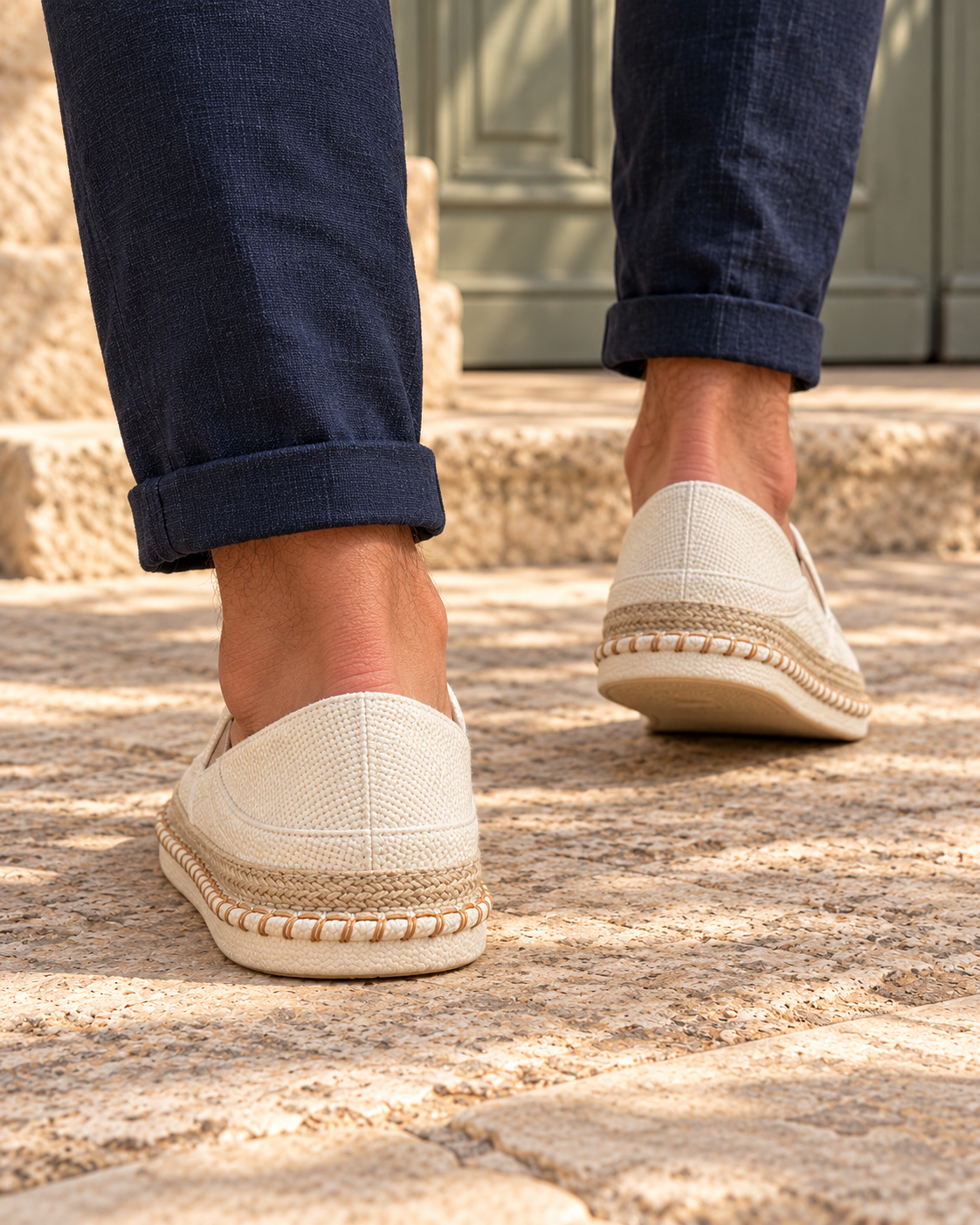 Elio | Alpargatas de hombre, blanco, vista atras