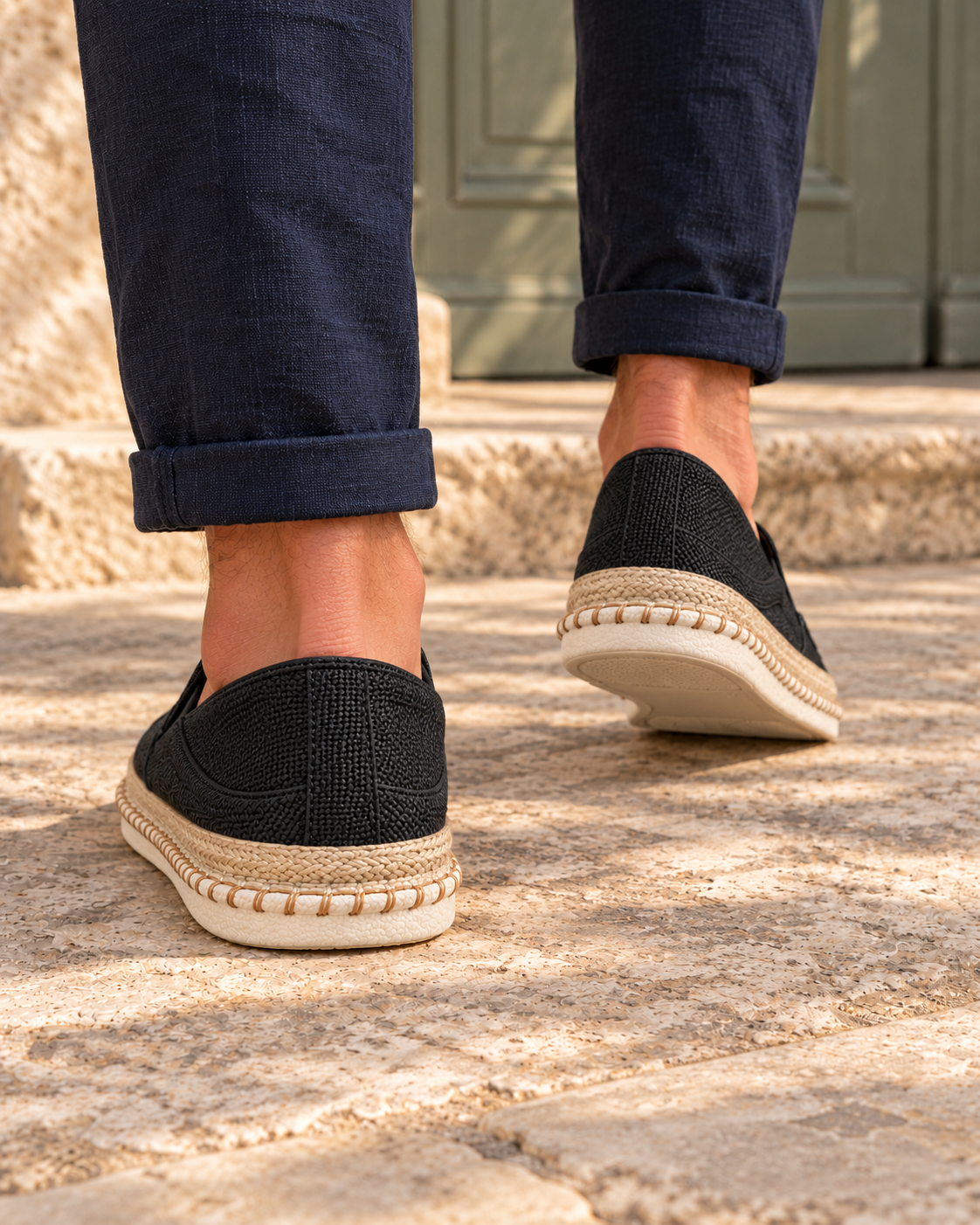 Elio | Alpargatas de hombre, negro, vista atras