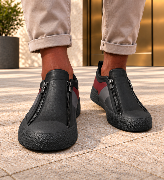 Iker | Zapatillas con doble cremallera, negro