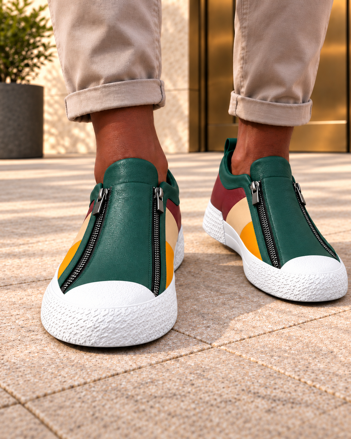Iker | Zapatillas con doble cremallera, verde
