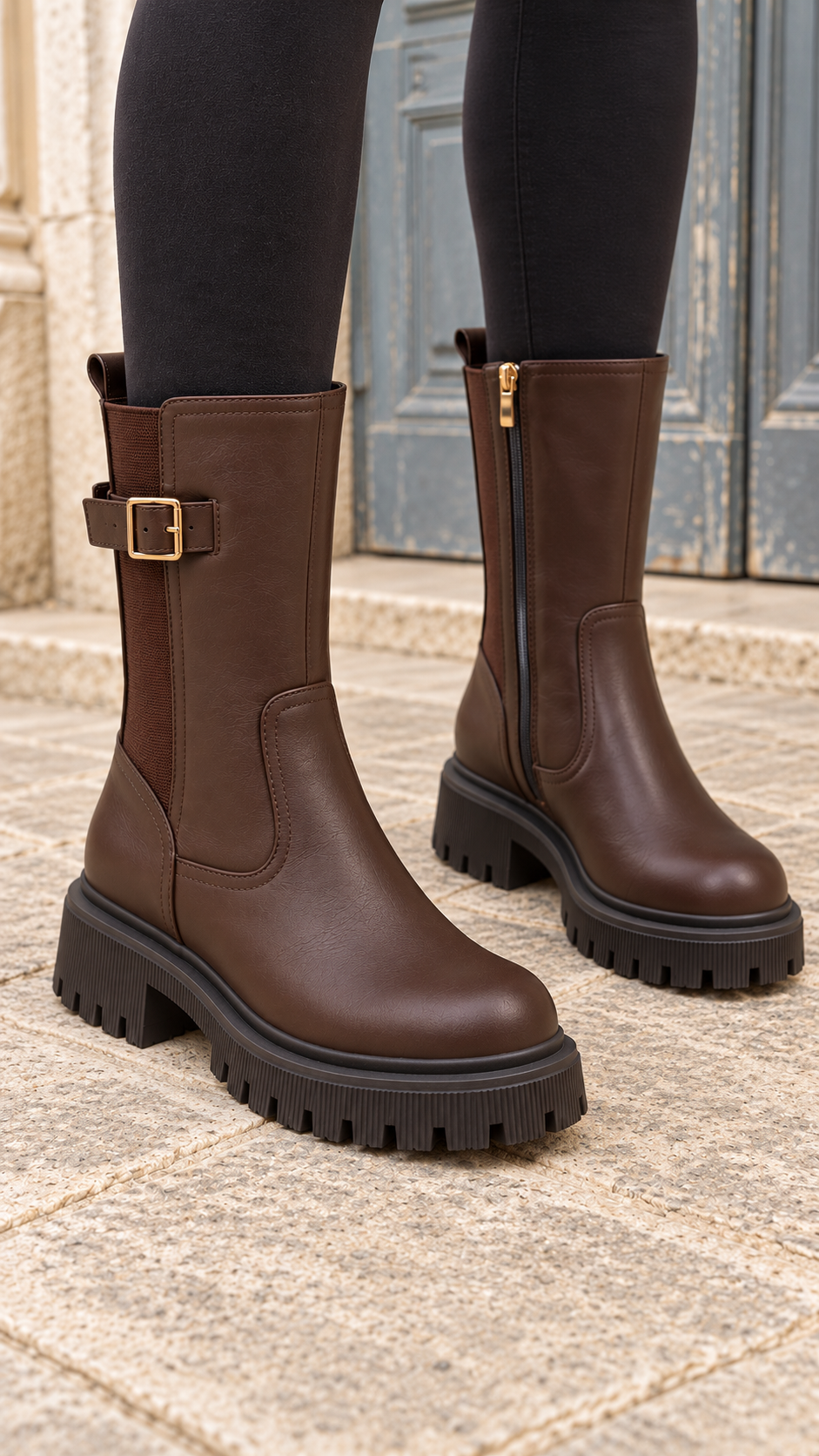 Botas Inés marron · frente