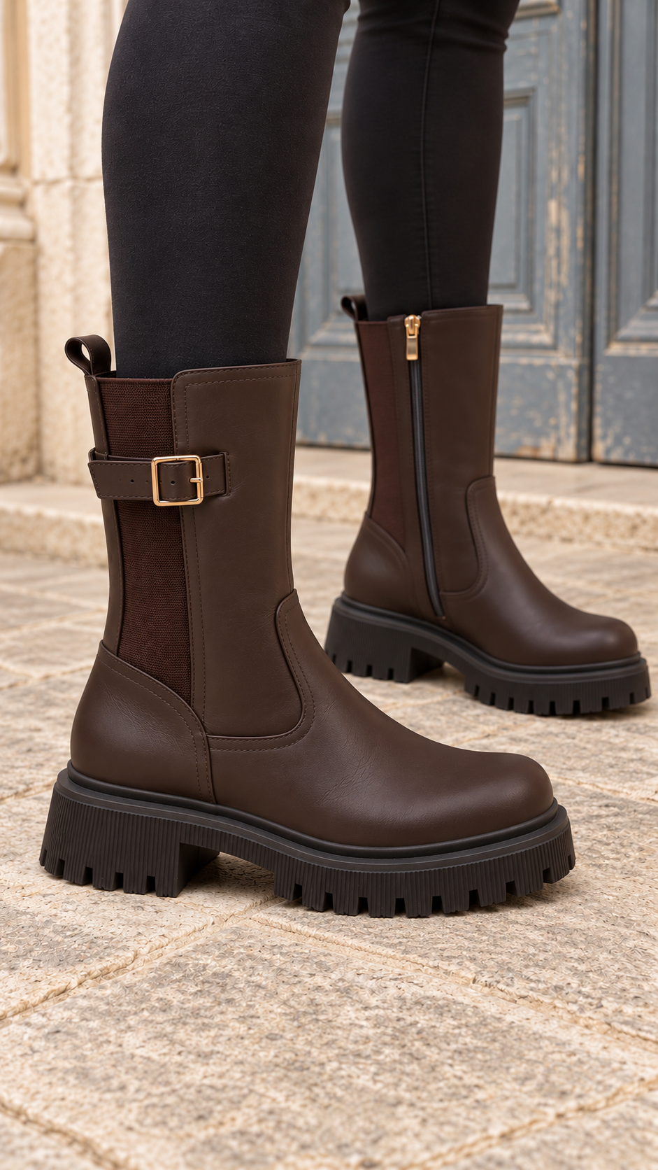 Botas Inés marron · lateral