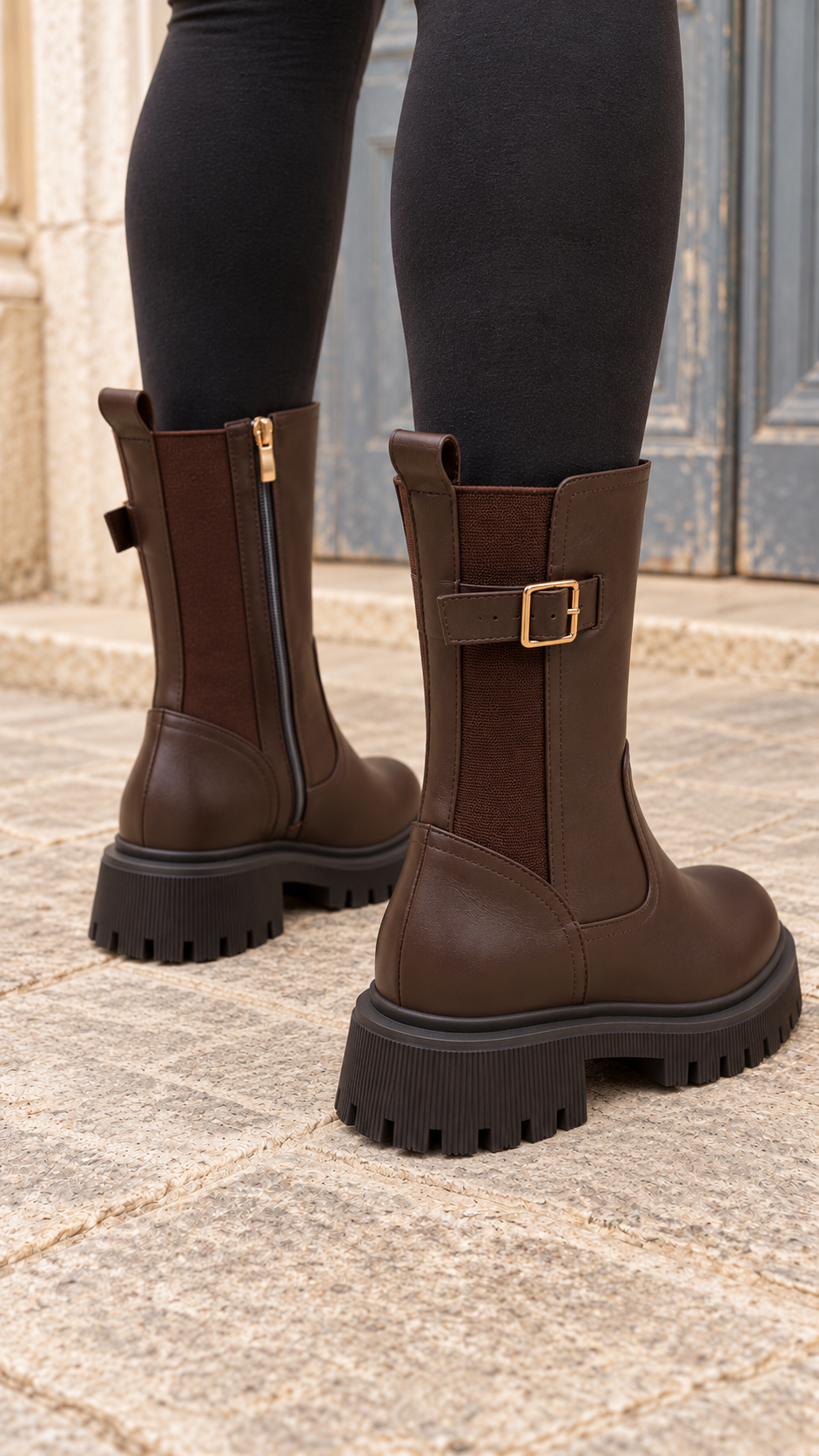Botas Inés marron · talon