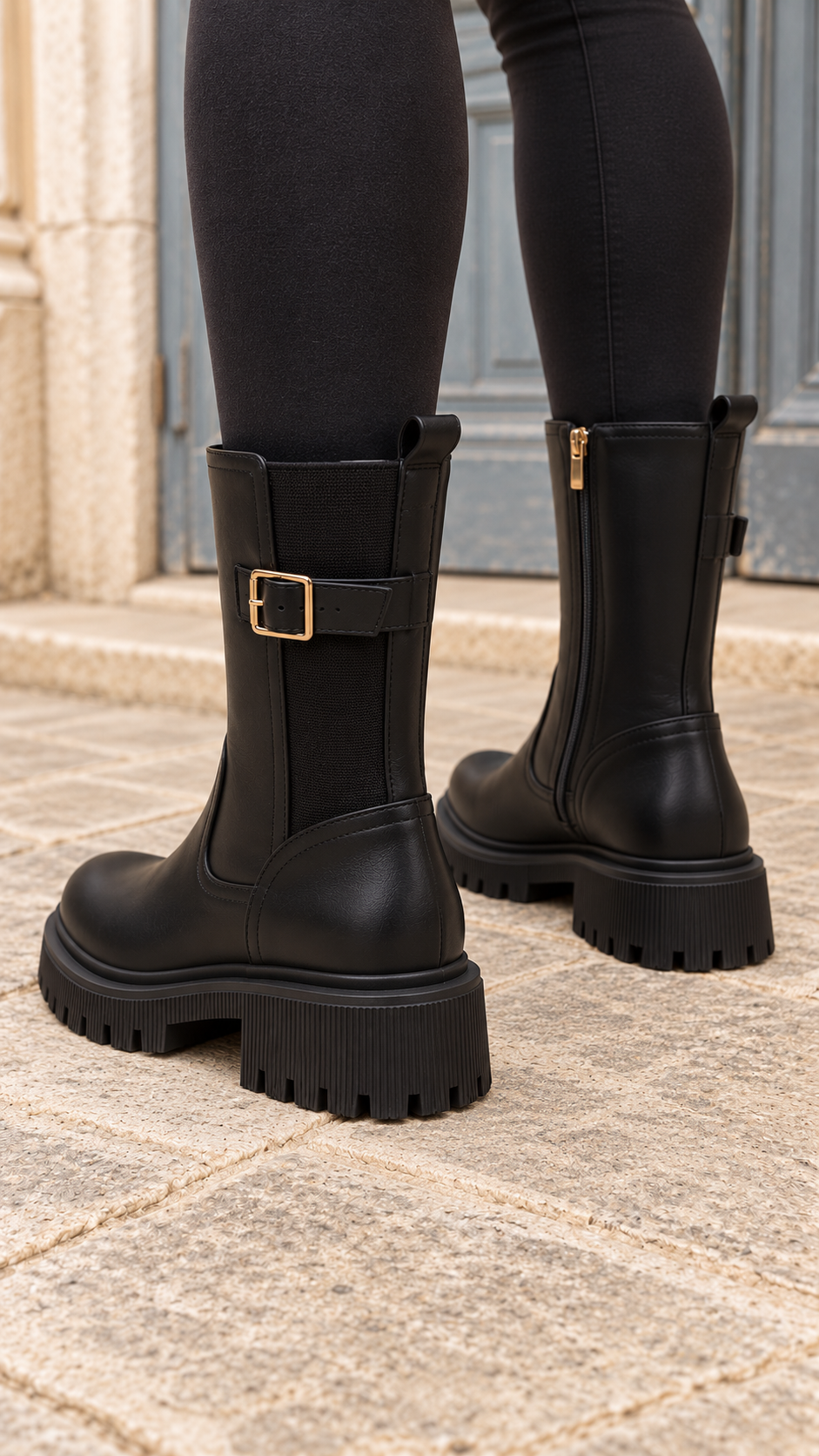 Botas Inés negro · talon