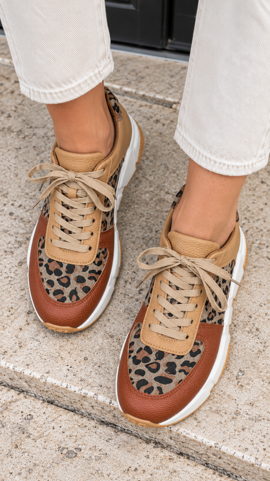 Zapatillas Jimena marrones, vista superior