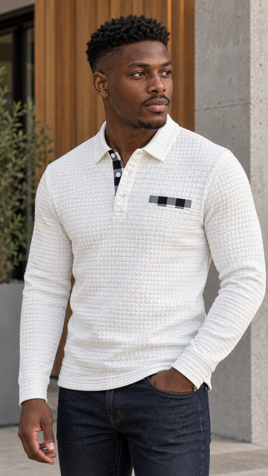 Gael con polo de manga larga blanco