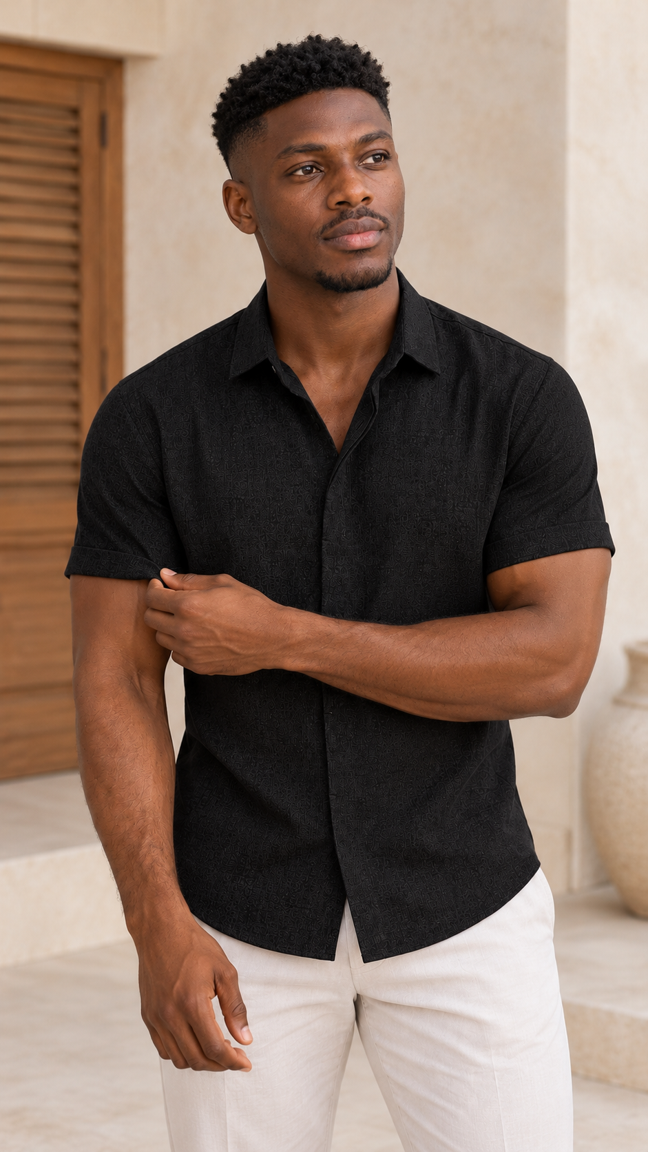 Gael con camisa Riviera Negro — Almara Boutique